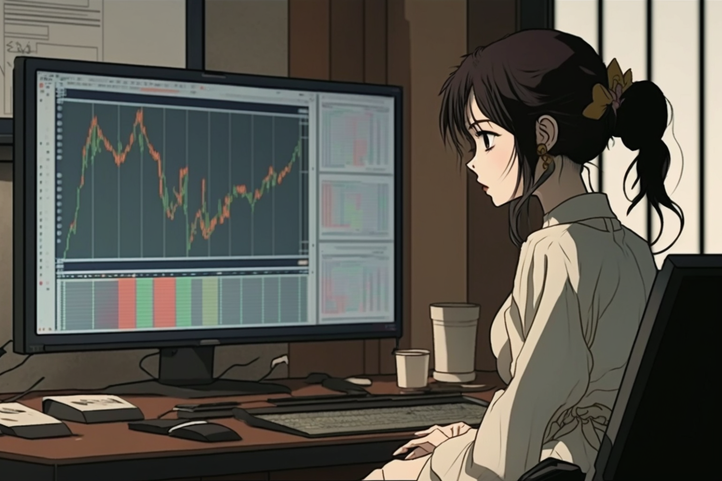 japanese_20s_girl_sitting_at_her_desk